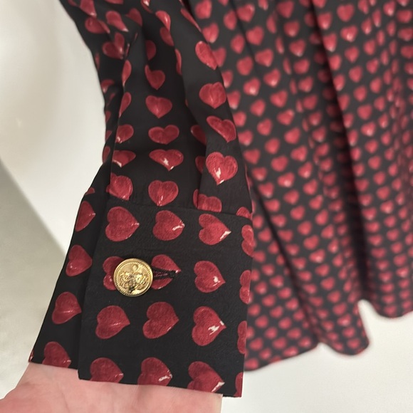 Zara Heart Print Smock Dress, Size S. - Picture 6 of 13